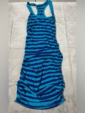 Express Blue & Teal Striped bodycon dress
